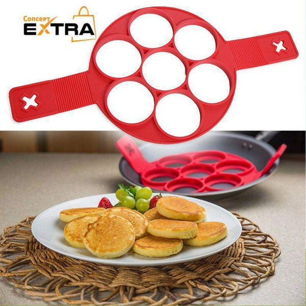 Moule silicone anti-adhésif pour 7 pancakes, crêpes, blinis, omelettes parfaits - Concept Extra