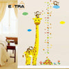 Sticker décoration murale toise girafe singes - Concept Extra